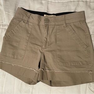 Democracy Tan Cargo Shorts with Cuffed Hem